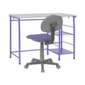 Kd Etagere Study Zone II Student Desk & Task Chair Set, Purple & Spatter Gray - 2 Piece KD2660996